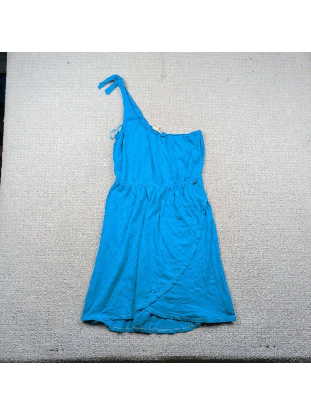 Y2K Roxy Mini Dress Womans Sz XL Boho Surfer Coastal One Shoulder Asymmetrical